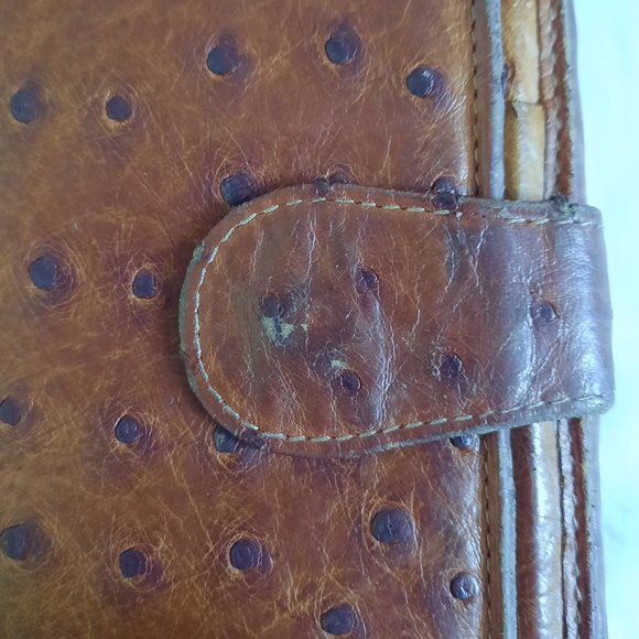 Gucci Brown Ostrich Leather Key & Card Holder - Picture 7 of 8